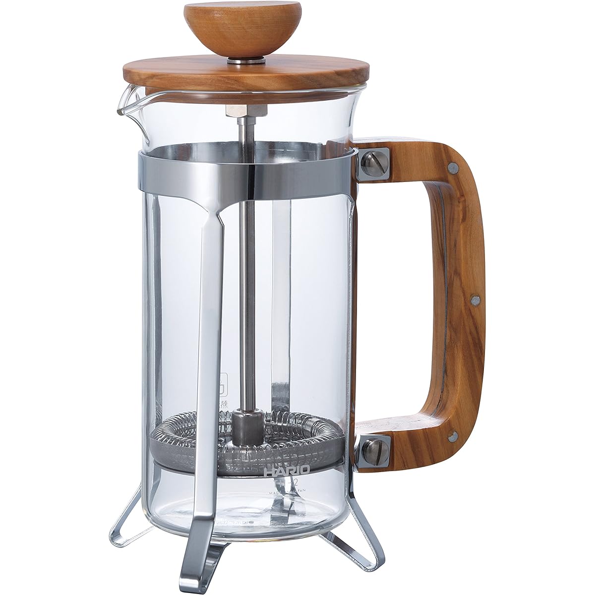 HARIO Cafe Press Wood Coffee & Tea Press for 2 People CPSW-2-OV Multi
