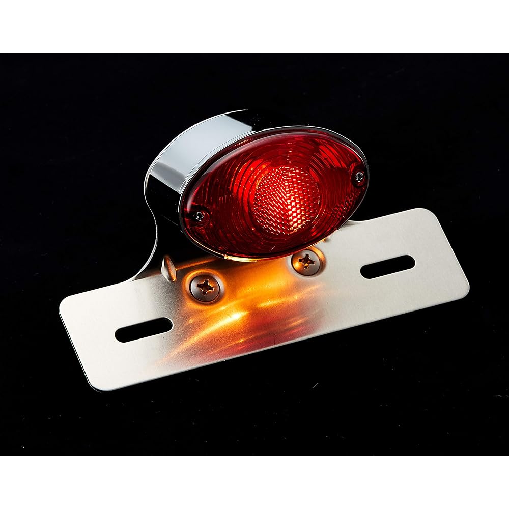 Kijima Motorcycle Bike Parts 27 Tail Lamp Mini Cat's Eye G18 12V23/8W with Aluminum Plate Universal Z9-13-003