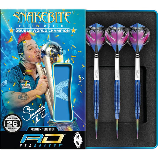 Red Dragon Snake Bite PL15 Peter Wright Model Barrel Blue Steel 26g