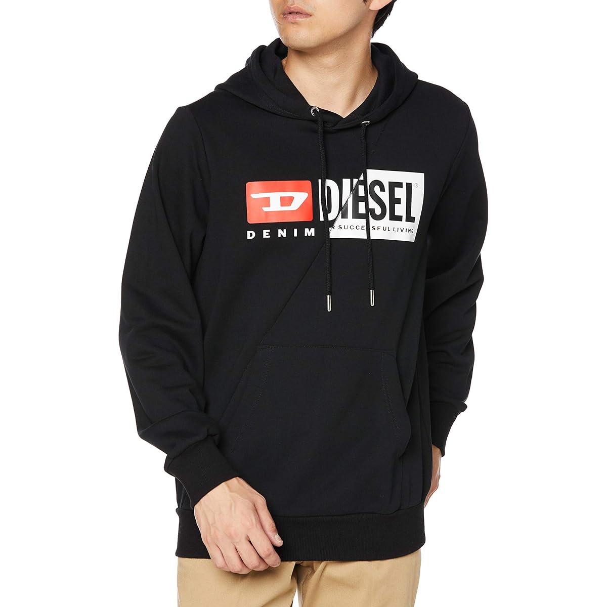 [Diesel] Men's Logo Switching Sweatshirt Parka A003390IAJH