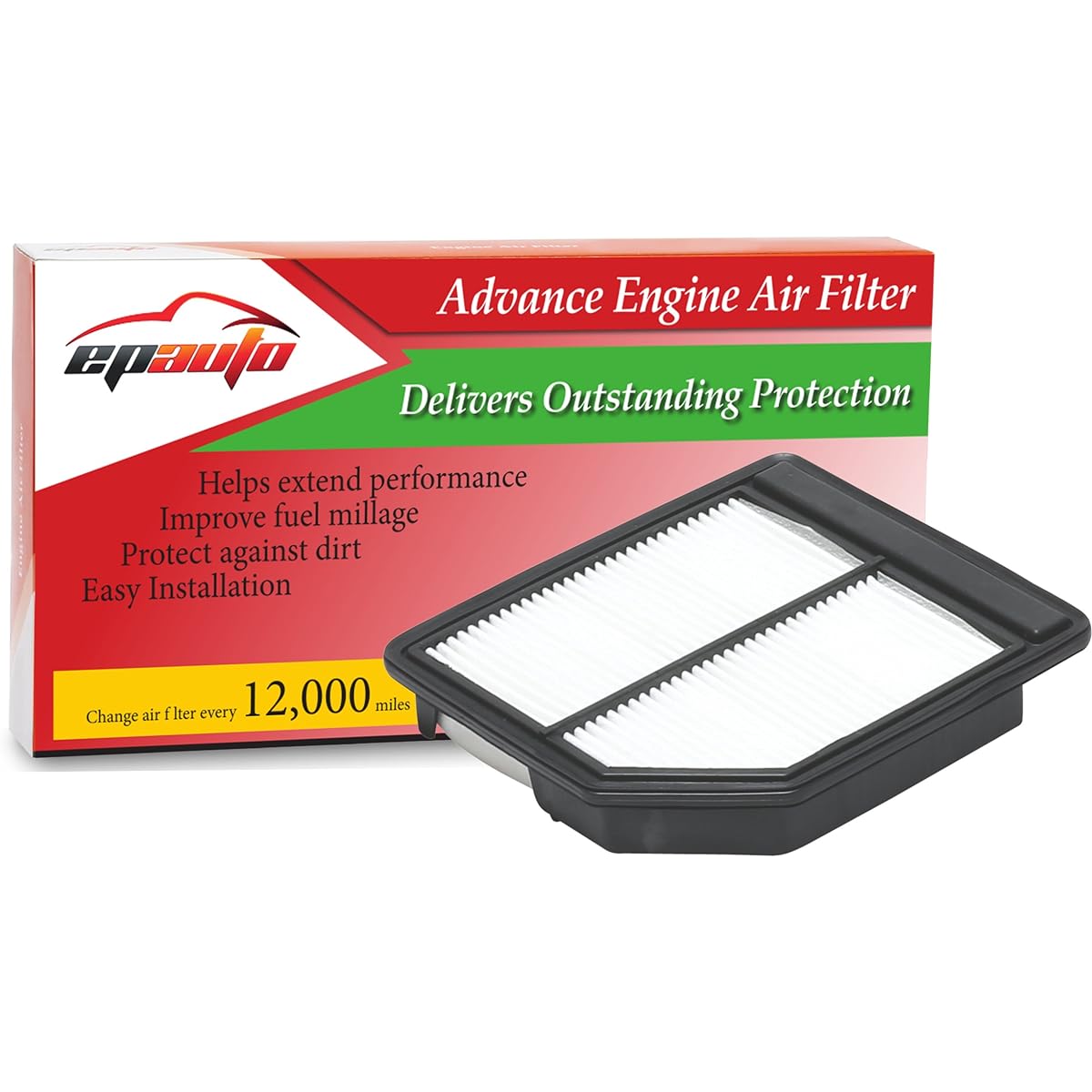 EPAUTO GP165 (CA10165) Replacement Honda Extra Guard Rigid Panel Engine Air Filter Civic (2006-2011) Companion Cabin Air Filter: CP134 (CF10134)