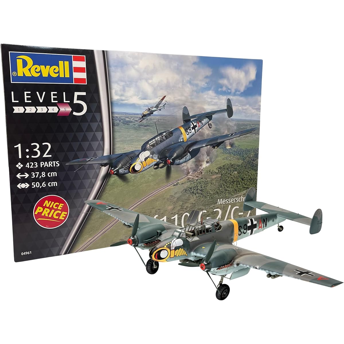 German Level 1/32 Luftwaffe Messerschmitt Bf110 C-7 Plastic Model 04961