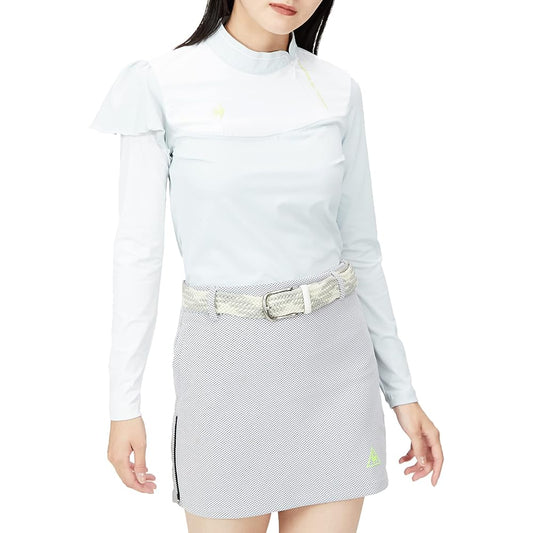 [Le Coq Sportif] 22 Autumn/Winter Model Golf Long Sleeve Shirt [RIJOUME] Sweat Absorbent Quick Drying Stretch UPF50 ECO Eco Ruffle Asymmetrical Women's