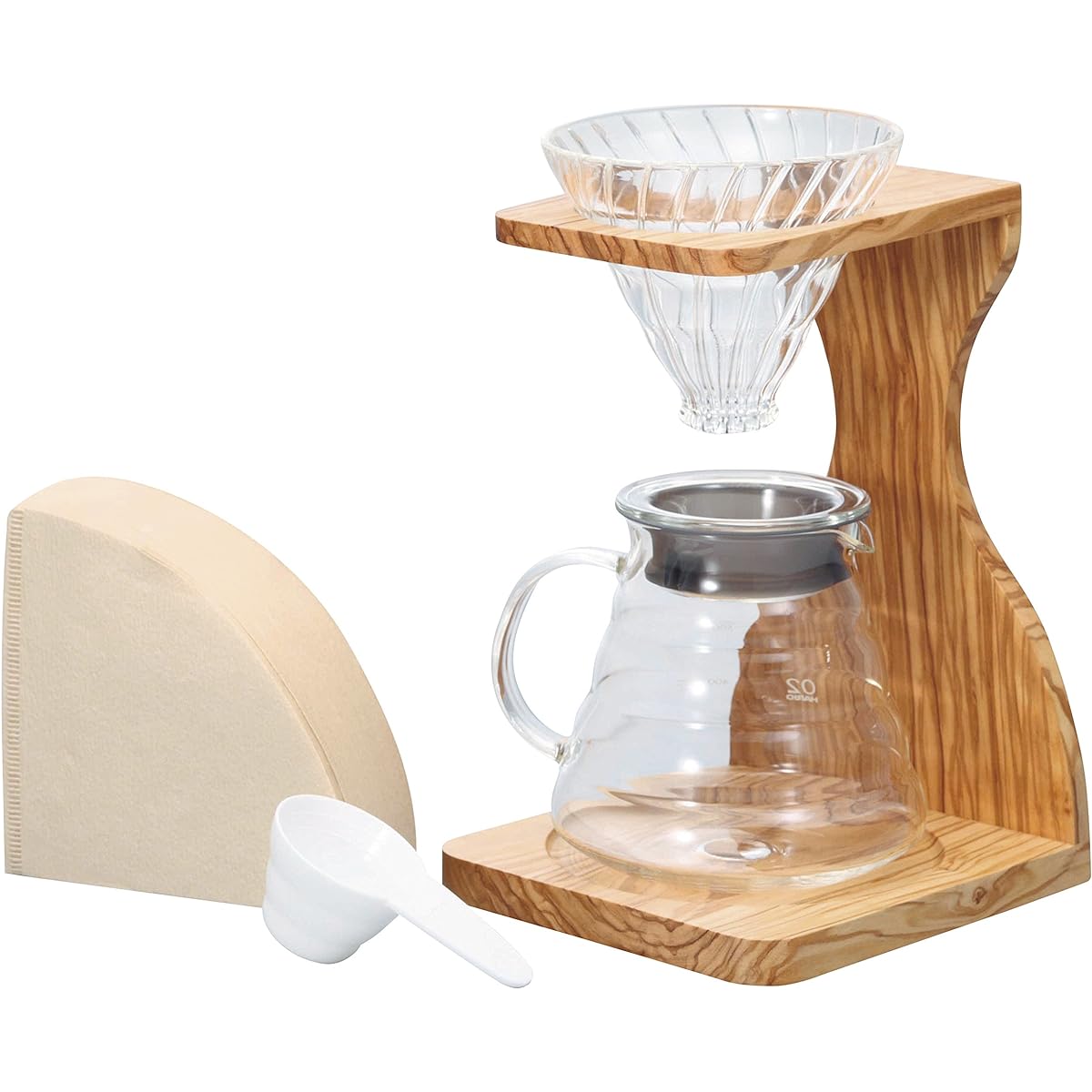 HARIO V60 Olive Wood Stand Set for 1-4 Cups Coffee Dripper Present Gift VSS-1206-OV