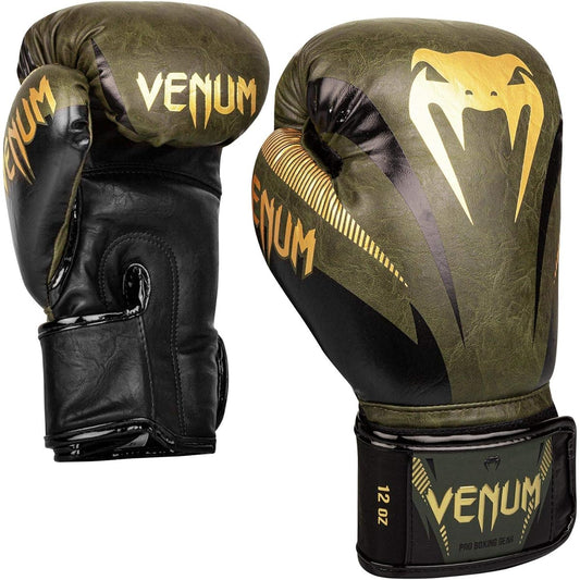 Venum Impact Boxing Gloves - Khaki/Gold