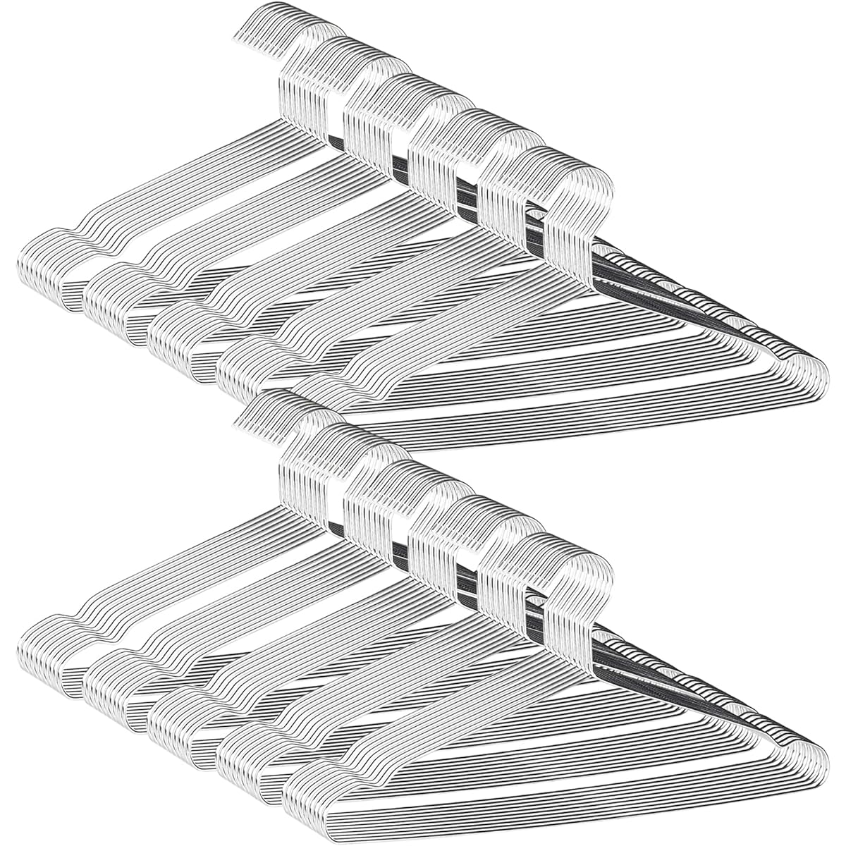 Artifi Hangers, Stainless Steel, Non-Slip, Stainless Steel Hangers, 100 Pieces, Laundry Hanger, Space Saving, For Both Dry and Wet Use, Hanger, Sturdy, Rust-resistant, Prevents Deformation, Durable, Easy to Store, Width 42cm