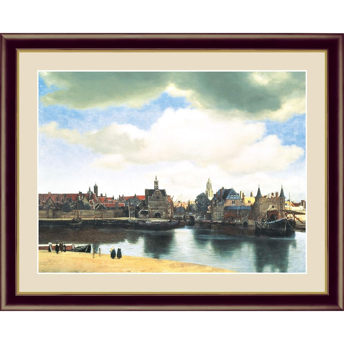 Vermeer World Masterpiece Painting Framed Interior Art (f6/52×42cm, View of Delft)