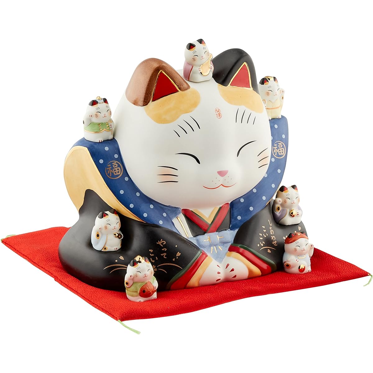 Aya Painting Seven Lucky Gods Fukusuke Lucky Cat (Large) 7539
