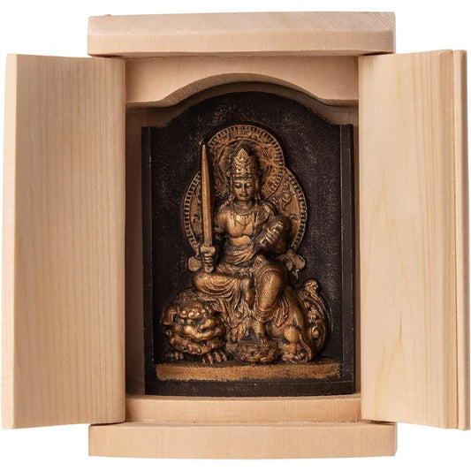 Zeku Manjushri Bodhisattva Buddha statue with Zushi (golden antique finish) Jyōkazan Jujyoin prayer _ Born in the Year of the Rabbit Twelve Zodiac Amulet Principal Image Zodiac (T00254-C