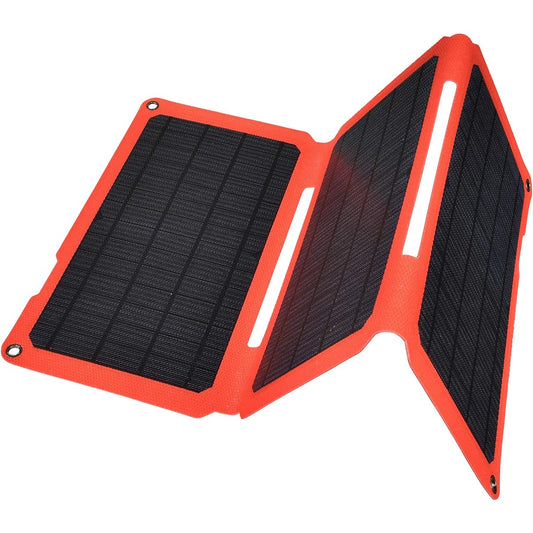 Ohm Electric Solar Panel (3 Monocrystalline Silicon/USB Port x 2/Maximum Output 24W/700g/Protection Grade IP55) BT-JS24 Red