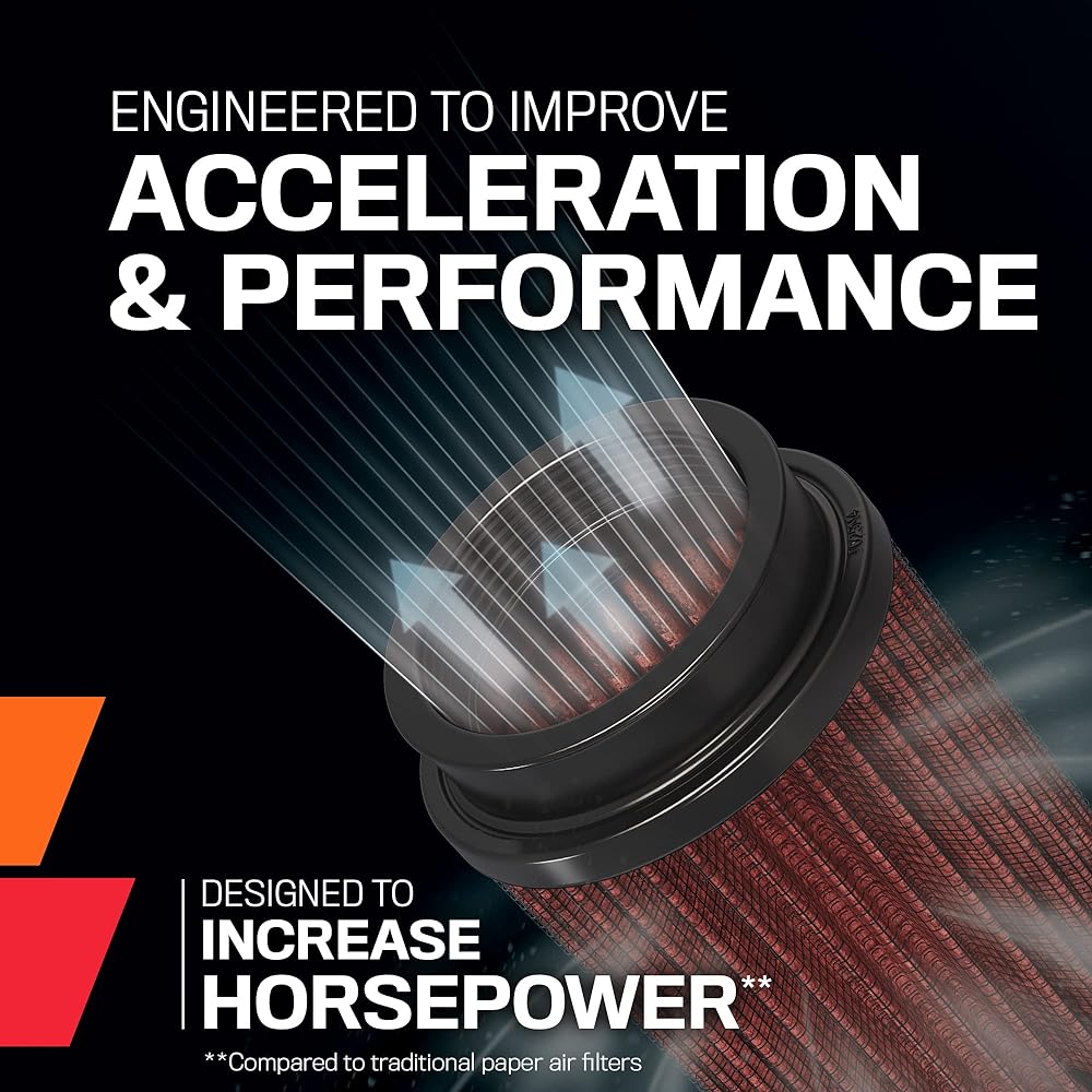 K & N Universal Lump On Air Intake Filter: High Skill, Premium, Exchange Air Filter: Flange Diameter: 2.75 inch, Filter Height: 4.5 inches, 1 inch length, shape: Round Tapard, RG-1003rd-LD-L