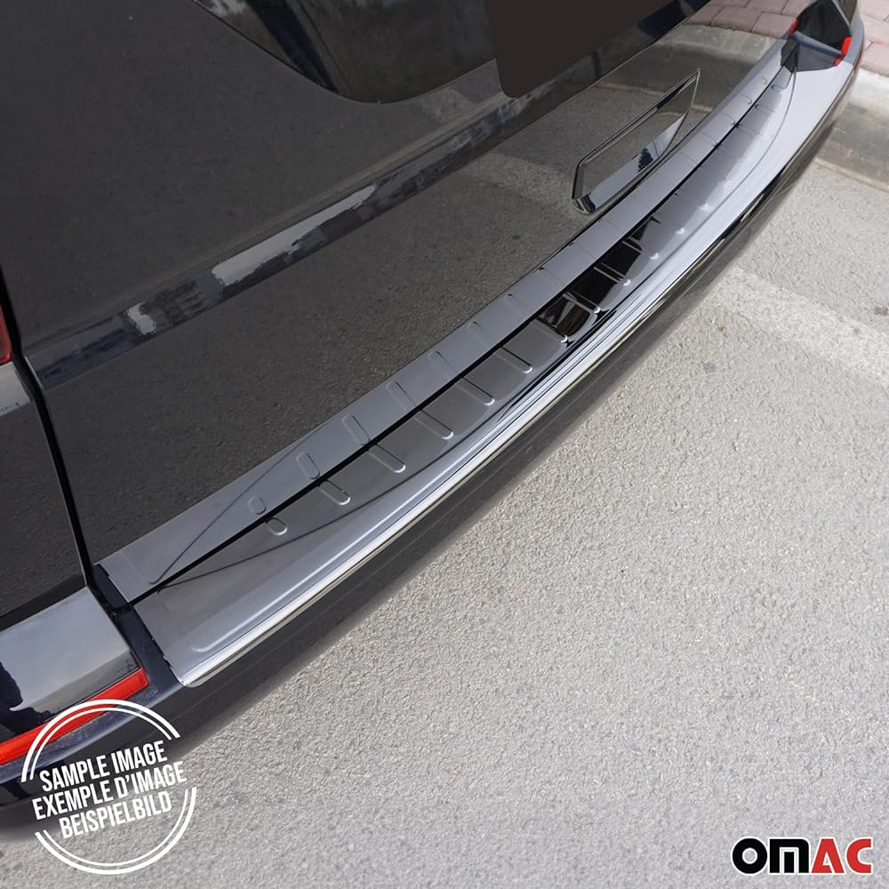 OMAC Mercedes Metris Chrome Rear Bumper Seaper Cover Guard Protert Rim Stainless Steel (Titan Black)