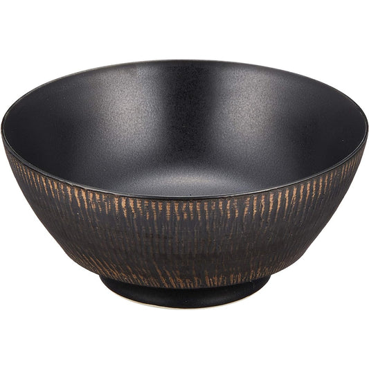 Arita Ware Ultimate Ramen Bowl Liso Kiln Black Glaze Blowing Plane R0308