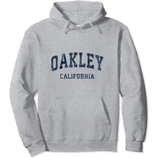 Oakley California CA Vintage Varsity Sports Navy Design Parka
