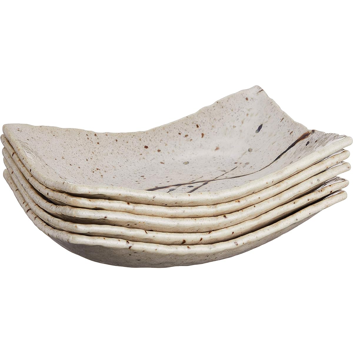 5 セット セット アメRandom horn serving dishes (medium) [18.3 x 13 x 4cm] [Ryotei, inn, Japanese tableware, restaurant, business tableware, tableware]