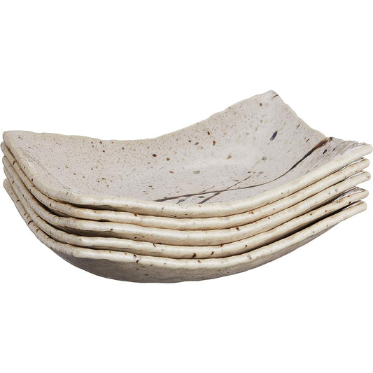 5 セット セット アメRandom horn serving dishes (medium) [18.3 x 13 x 4cm] [Ryotei, inn, Japanese tableware, restaurant, business tableware, tableware]