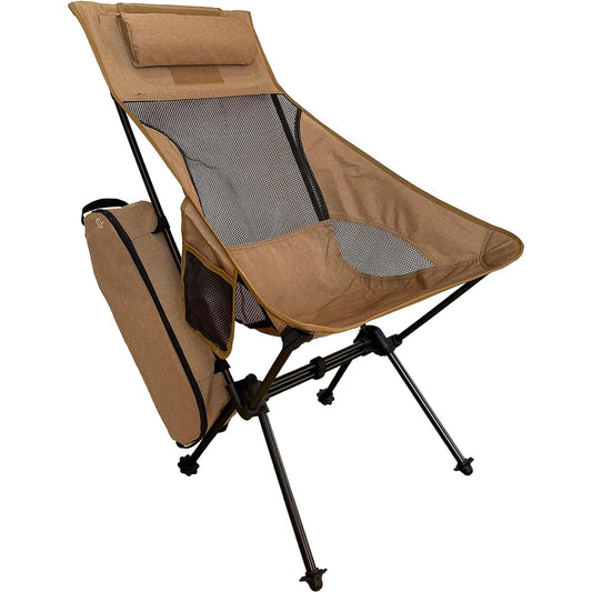[PONCOTAN Best Outdoor Chair of All Time] Ultra Light Fit Chair 2.0 Wide High Back Wide Depth Loose Type (Coyote x Mesh)