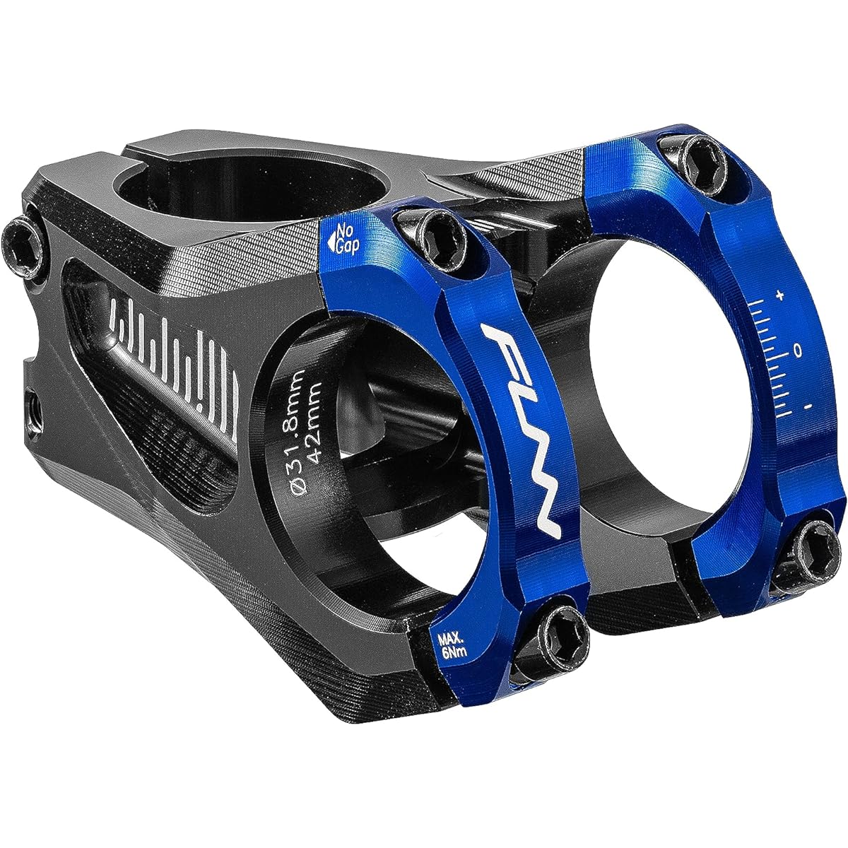 Funn Equalizer Bike Stem - Zero Rise with 31.8mm Bar Clamp. 0 degree bicycle stem for mountain bikes and BMX bikes