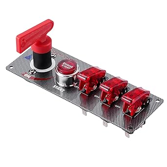 Auto Racing Car Ignition Switch Carbon Fiber Fiber surface Panel 5 Inn 1 Engine Start Panel Racing Sports Competitive Car for Competition Cars