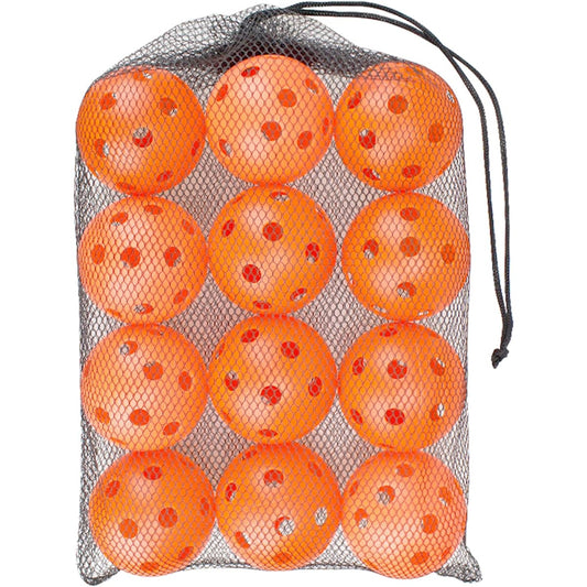 lifactlab. Baseball practice ball training indoor/outdoor softball perforated soft EVA material 12 pieces 72mm with bag orange