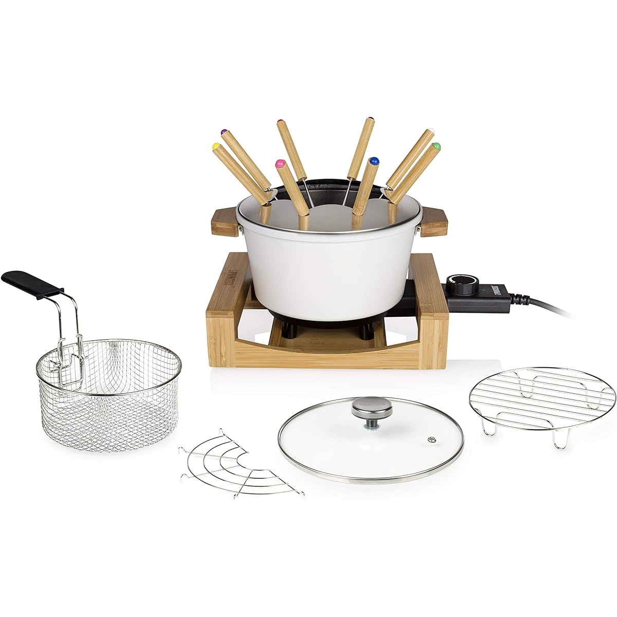 Princess Table Fondue & Fry Pure TableFondue&FryPure Tabletop Electric Pot Cheese Fondue Fryer Boiling Baking Stylish Popular Ceramic Present Gift Chocolate