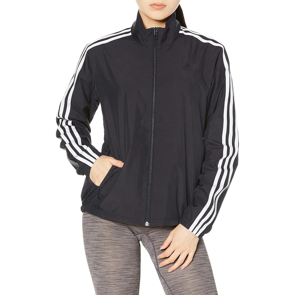 [Adidas] Jersey Top Must-Have 3 Stripes Wind Jacket IXK57 Women's