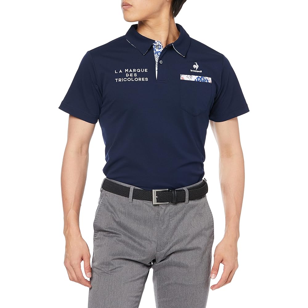 [Le Coq Sportif] 22 Fall/Winter Model Golf Short Sleeve Shirt Sweat Absorbent Quick Drying Stretch UPF15 Mulhouse Pattern Men's