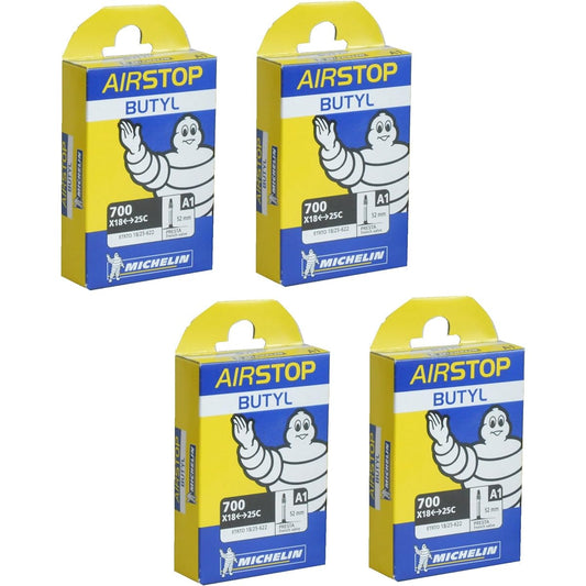 Set of 4 Michelin Air Stop Tube 700 x 18/25C (Valve Length 52mm) Presta [Parallel Import]