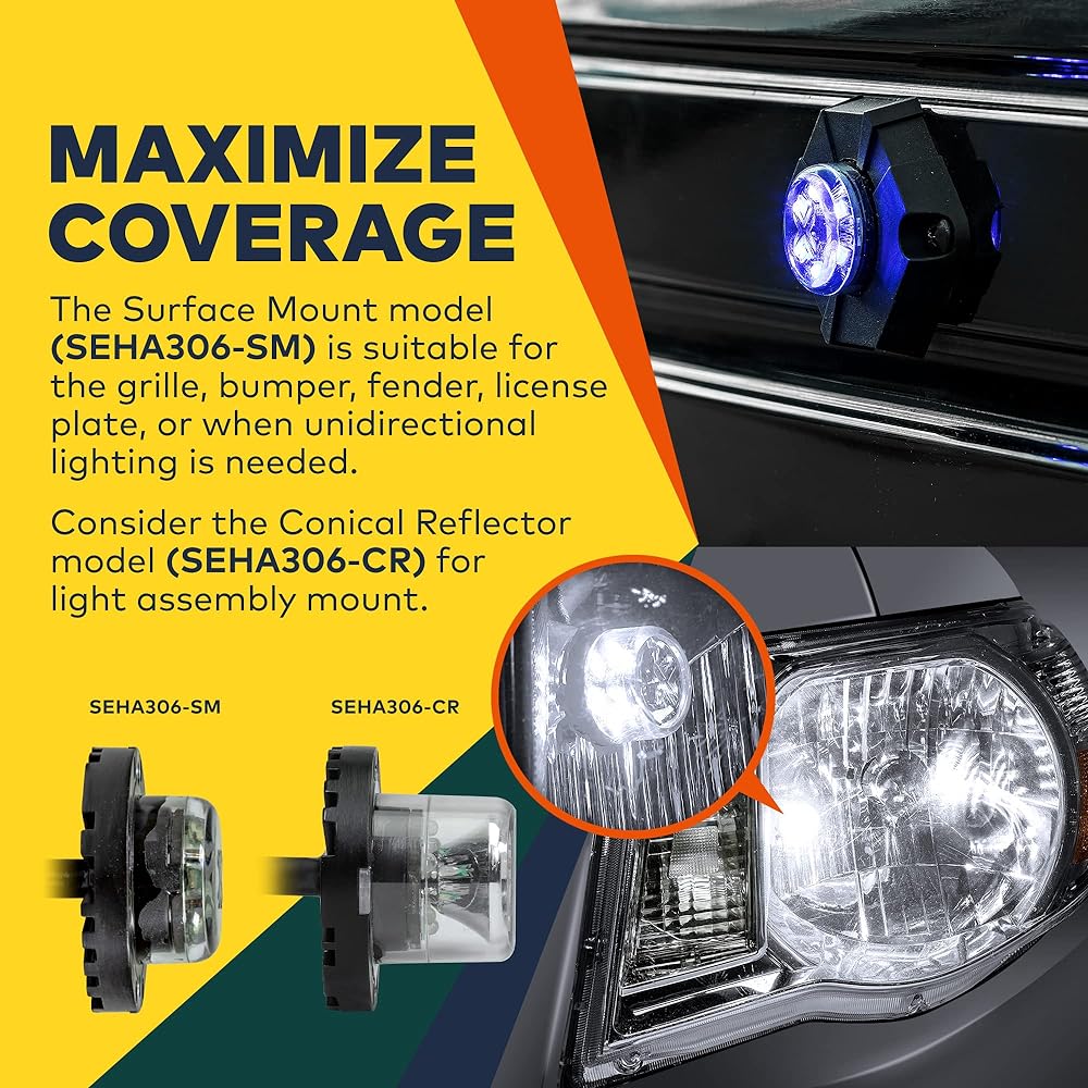 SNAKEEYE III Green LED Hidden Strobe Light [SAE Class 1] [IP67 Waterproof] [72 Flash Mode] [Multi -unit synchronization]