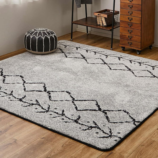 Hagiwara Rug Hot Carpet Cover Gray Approx. 185 x 185cm "Beniwallen" Plump Simple Beniwallen Style Monotone Moroccan