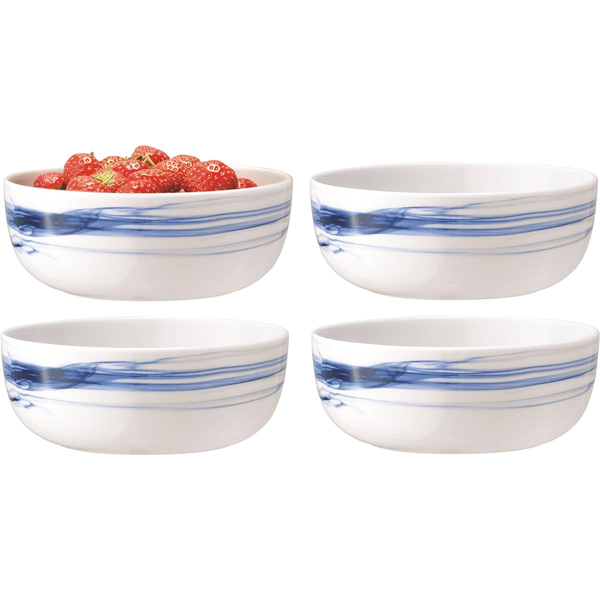 LSA Bowl White/Blue Diameter 15cm CIRRO P193-15-354 Set of 4