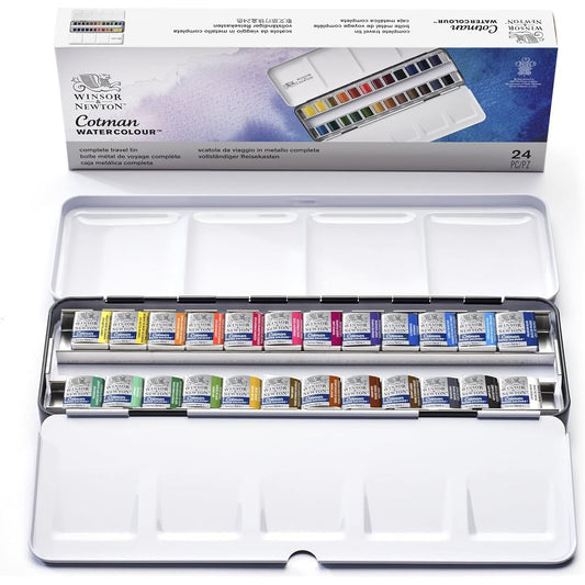 Winsor & Newton Winsor & Newton Watercolor Paints Winsor & Newton Cotman Watercolor 24 Color Set Metal Skechers Box Set Half Pan