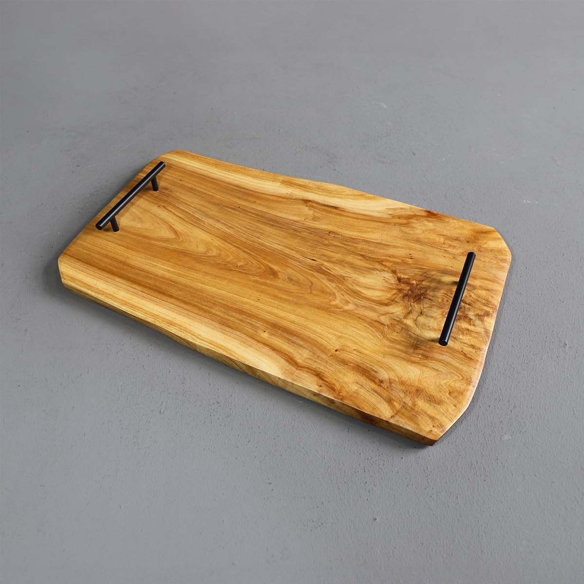 [PJ Collection] Natural Fir Wood Decorative Tray, Real Fir Wood, Decorative Serving Tray, Handcrafted Fir Wood Tray, Live Edge Tray