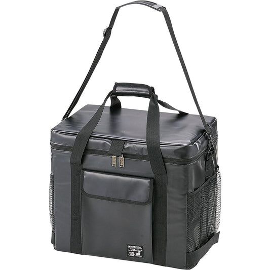 CAPTAIN STAG Cold Bag Cooler Bag Soft Cooler [Capacity 33L/Foldable] Super Cool Bag CS Black Label UE-566