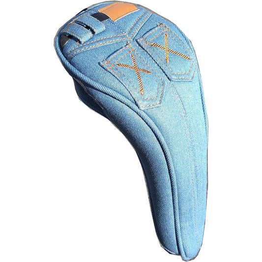 Denim golf head cover for driver blue