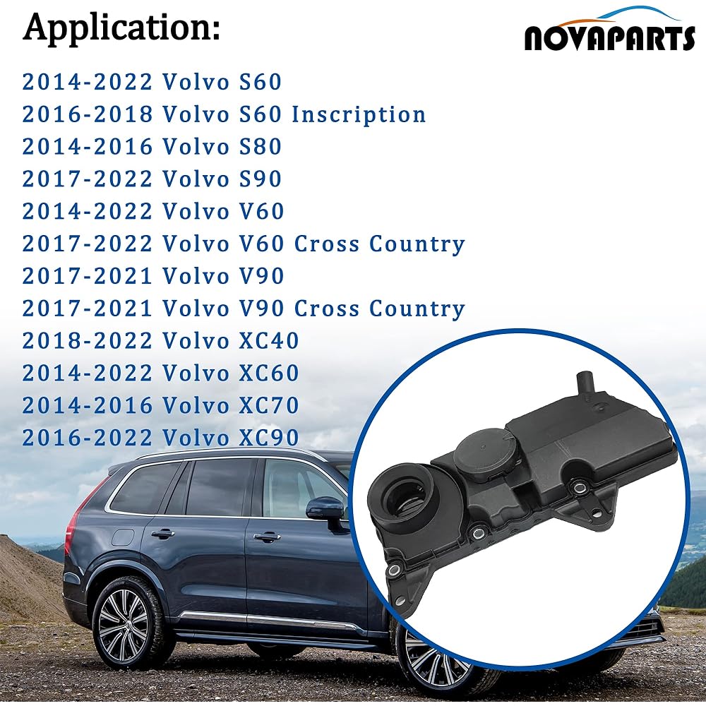 NOVAPARTS 32140004 PCV Valve oil trap with gasket 2014-2021 Volvo XC60 S60 S80 S90 S90 V60 V90 XC70 XC70 XC70 2.0L 4 Cylinder 32242753 316092 3316 for 31626. 70210