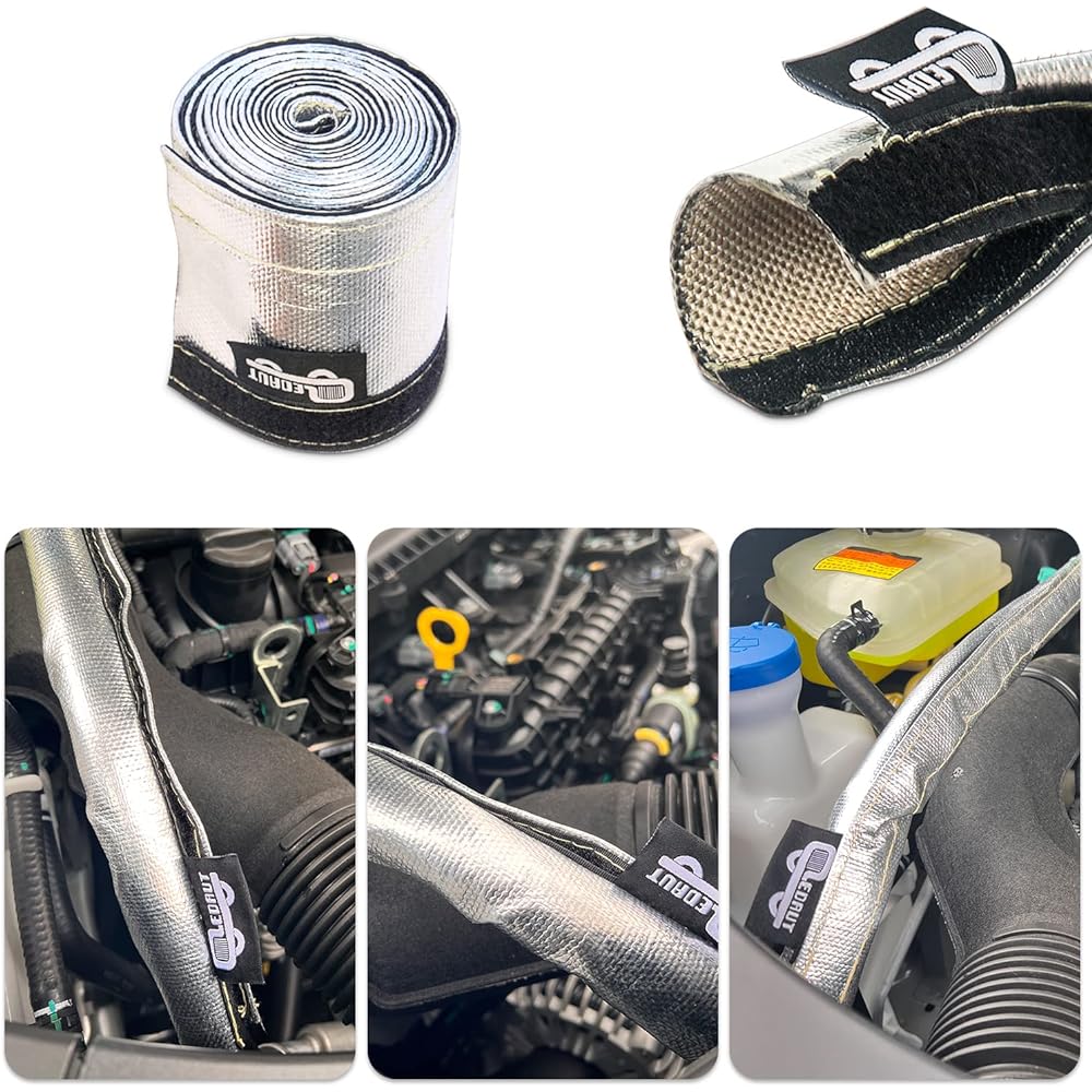 Heat Shroud Sleeve Aluminum Plating Sleeve Express Aluminum Plated Hose Silver Hose Hose Wire Protection Barrier Hook and Loop Clogger 3/4 inch I.D.X 10 Feat 1 inch I.D.X 10 Feet