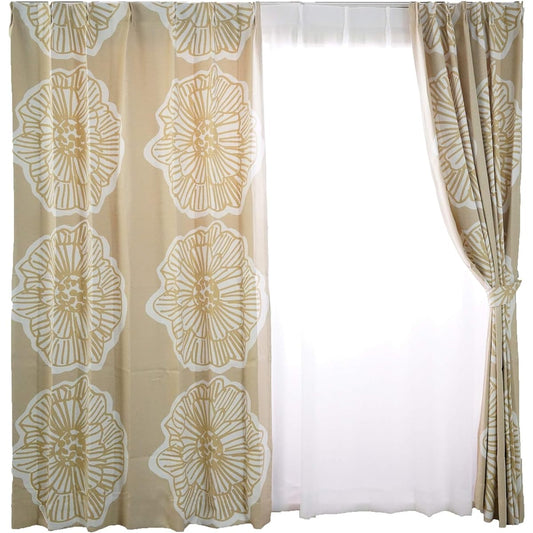 Suminoe Curtain Beige Width 265cm x Length 190cm Dairin Blackout Grade 2 Custom Drape V1246