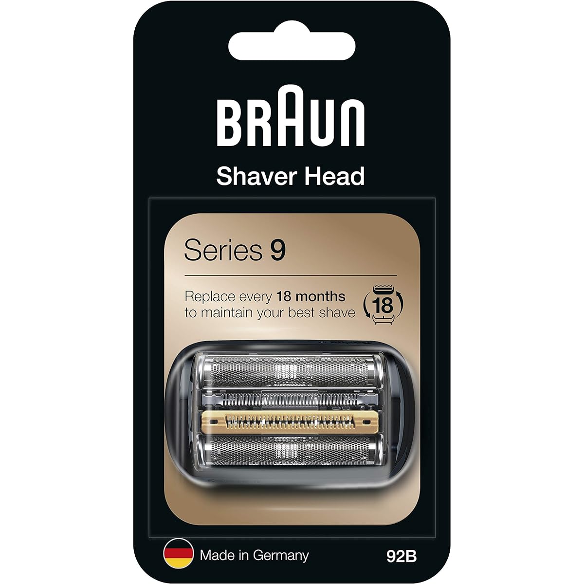 Braun Shaver Series 9 Replacement Blade Net Blade/Inner Blade Integrated Cassette Black 92B (Overseas version for F/C92B) [Parallel Import]