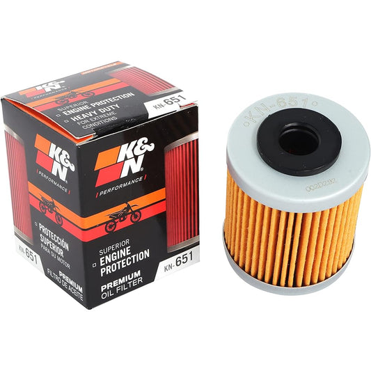 K&N Motorcycle Oil Filter, High Performance, Premium, Designed to Use Synthetic and Conventional Oils, Husqvarna, by Vehicle Model (Please see vehicle model description) KN-651