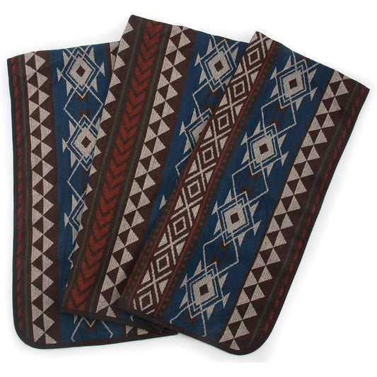 Ruth&Boaz Ethnic Native Pattern Blanket Rug (K) Blue Ash Gray 2 Sizes