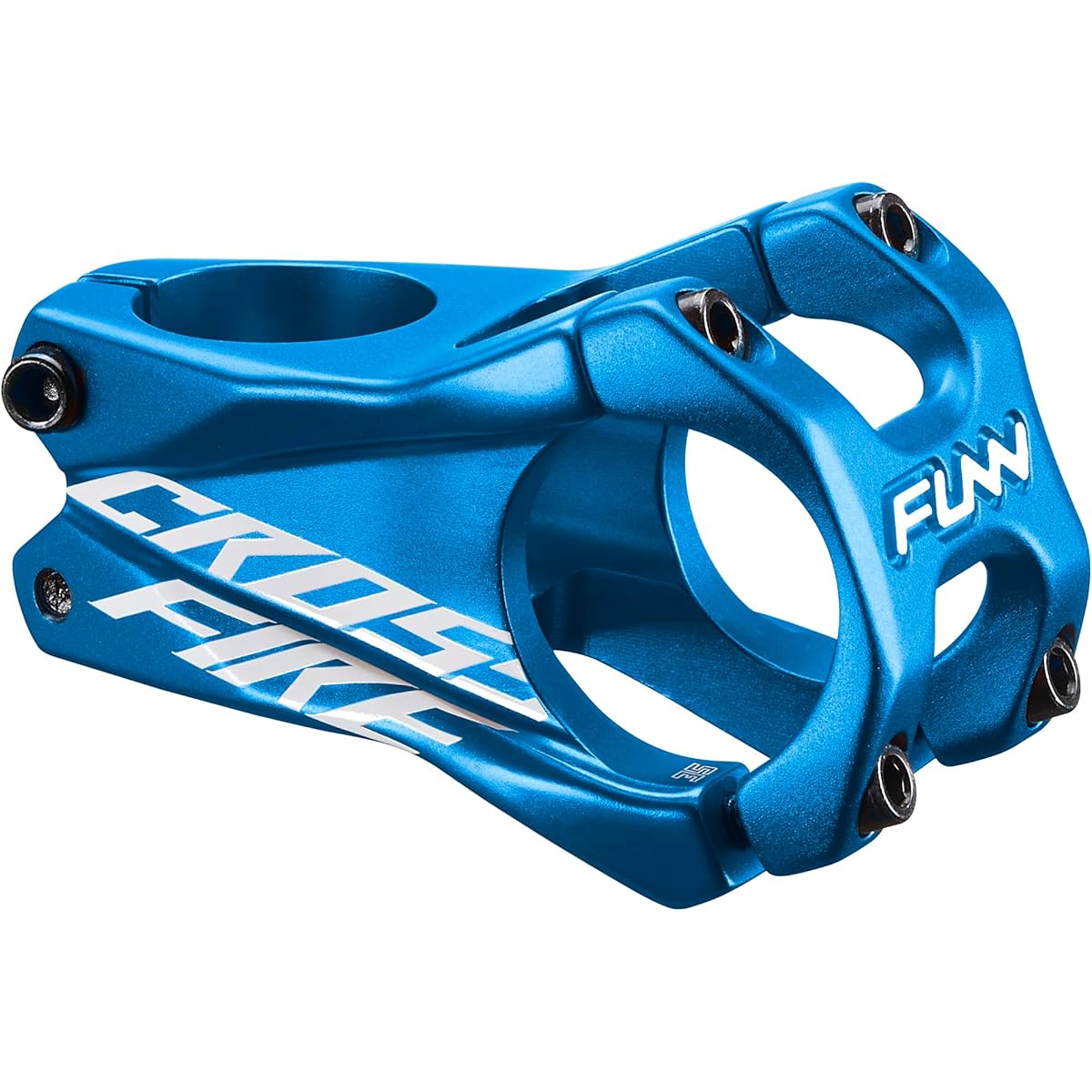 Funn Crossfire Stem, Clamp Diameter: 35mm, Suitable for Bicycles and Mountain Bikes, Durable, Lightweight (Length: 50mm, Blue)