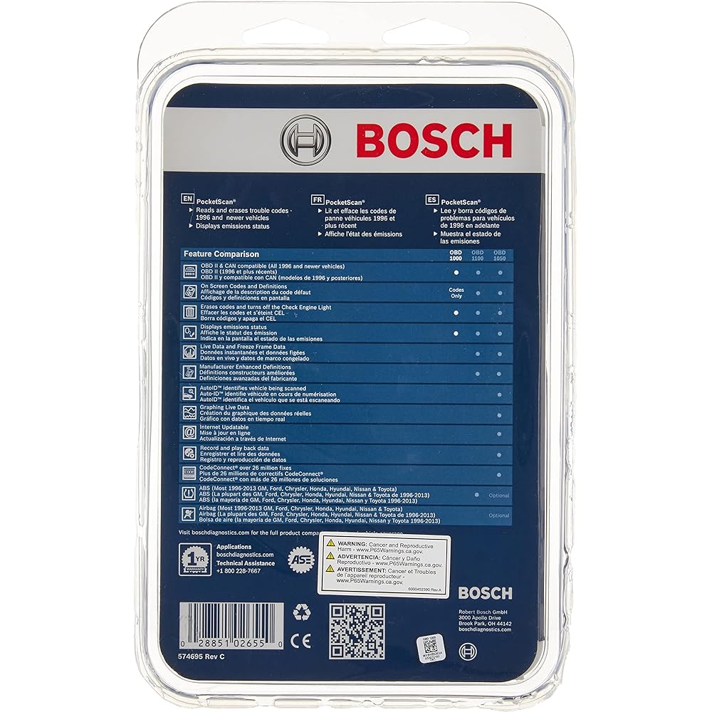 BOSCH Automotive Tools OBD 1000 Diagnostic Vehicle Scanner