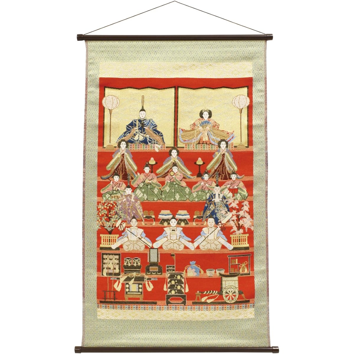 [Made-to-order products] [Hanging Hina] “Tapestry Step Hina” 33-1161 Ryukodo Height 76.5cm Made in Japan