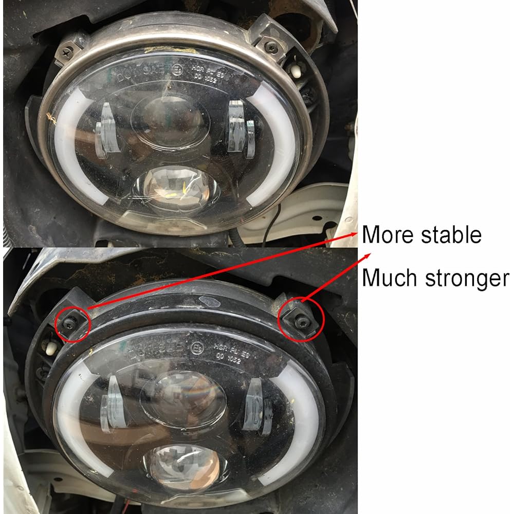 U-BOX JEEP WRANGLER 7 inch round headlight attached Bracket Black Ring 2007-2018 Jeep JK & WRANGLER Unlimited