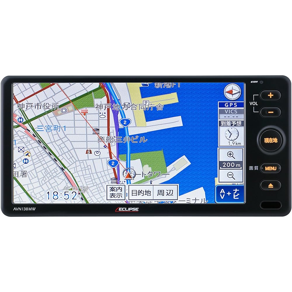 DENSO TEN ECLIPSE Car Navigation AVN138MW 7 Type Wide One Seg CD CD-R/RW USB iPhone/iPod Compatible For Toyota/Daihatsu Vehicles Only Conversion Code Included AVN Lite Series