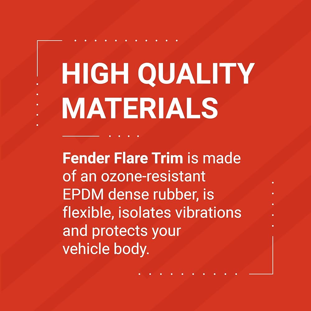 Fender Flare Edge Trim - EPDM Rubber Trim for Car and Truck Wheel Wells - Bonds with 3M Automotive-Grade Tape - 0.227" Height, 25' Length