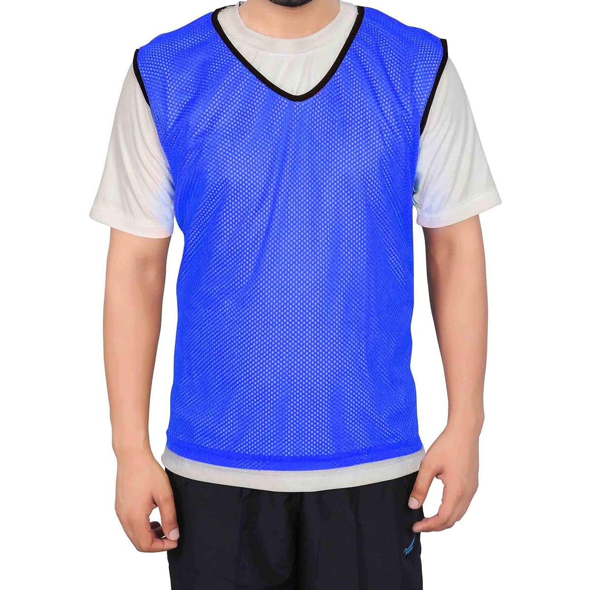 GSI Mesh Sports Training Bib/Pinny/Scrimmage/Vest for Soccer, Basketball, Soccer, Volleyball and Other Team Games (12 Pack) Large Size Blue