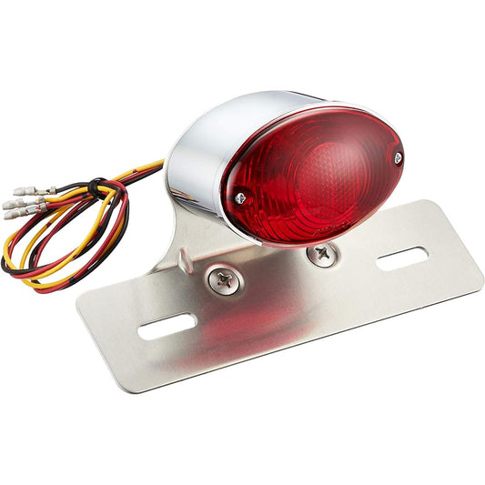 Kijima Motorcycle Bike Parts 27 Tail Lamp Mini Cat's Eye G18 12V23/8W with Aluminum Plate Universal Z9-13-003