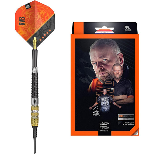 Target Darts Raymond van Barneveld RVB 95 Gen 4 20G 95% Tungsten Soft Tip Dart Set